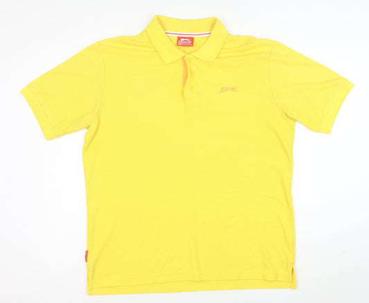 Slazenger Men's Yellow Short Sleeve Polo Shirt XL