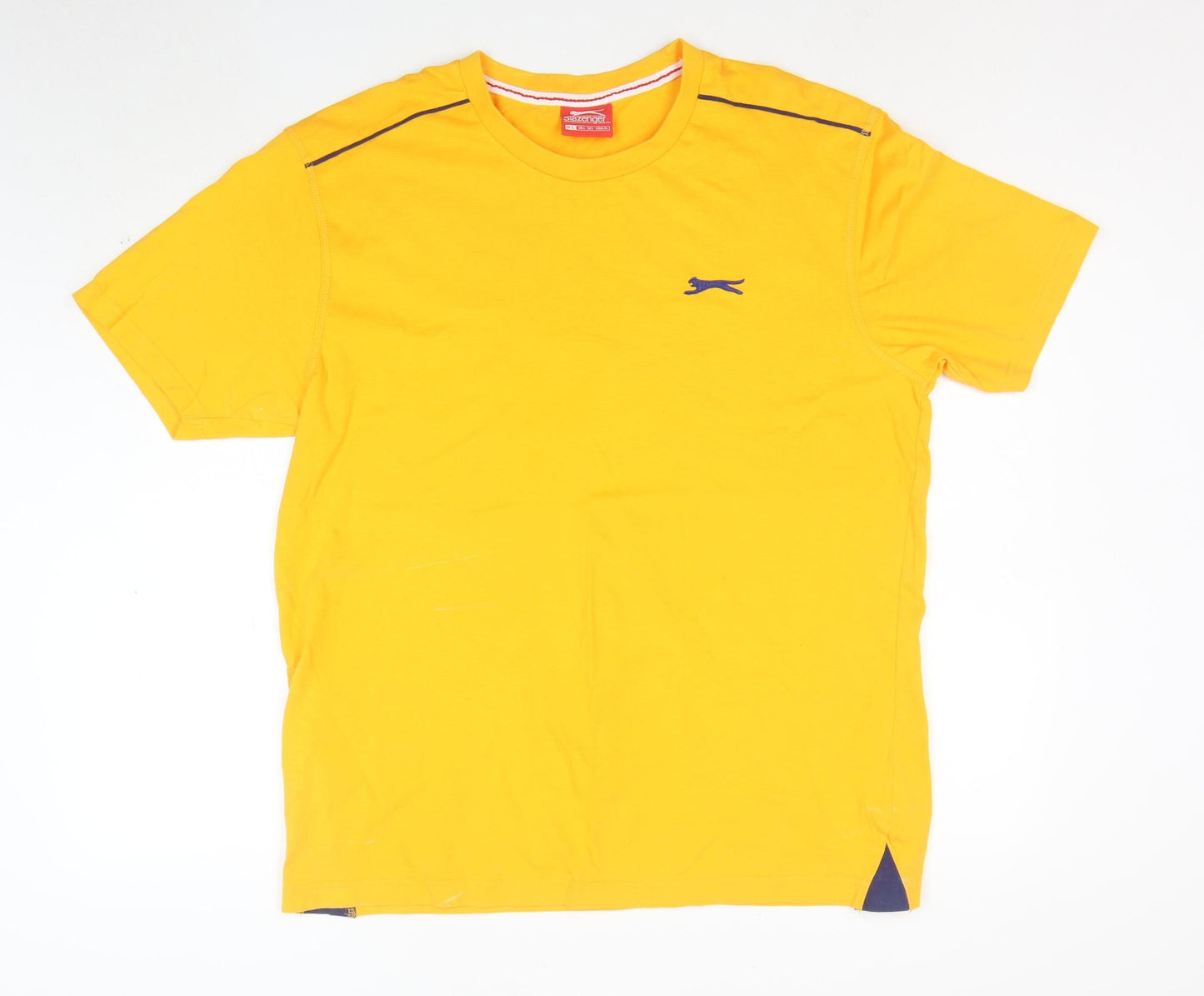 Slazenger Men's Yellow Cotton Short Sleeve Crew Neck T-Shirt L