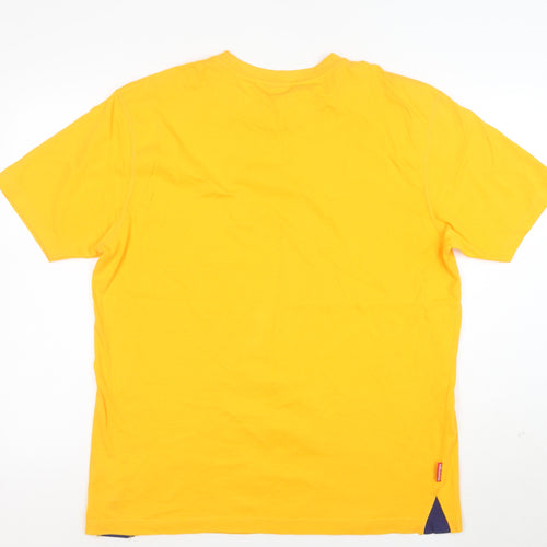 Slazenger Men's Yellow Cotton Short Sleeve Crew Neck T-Shirt L