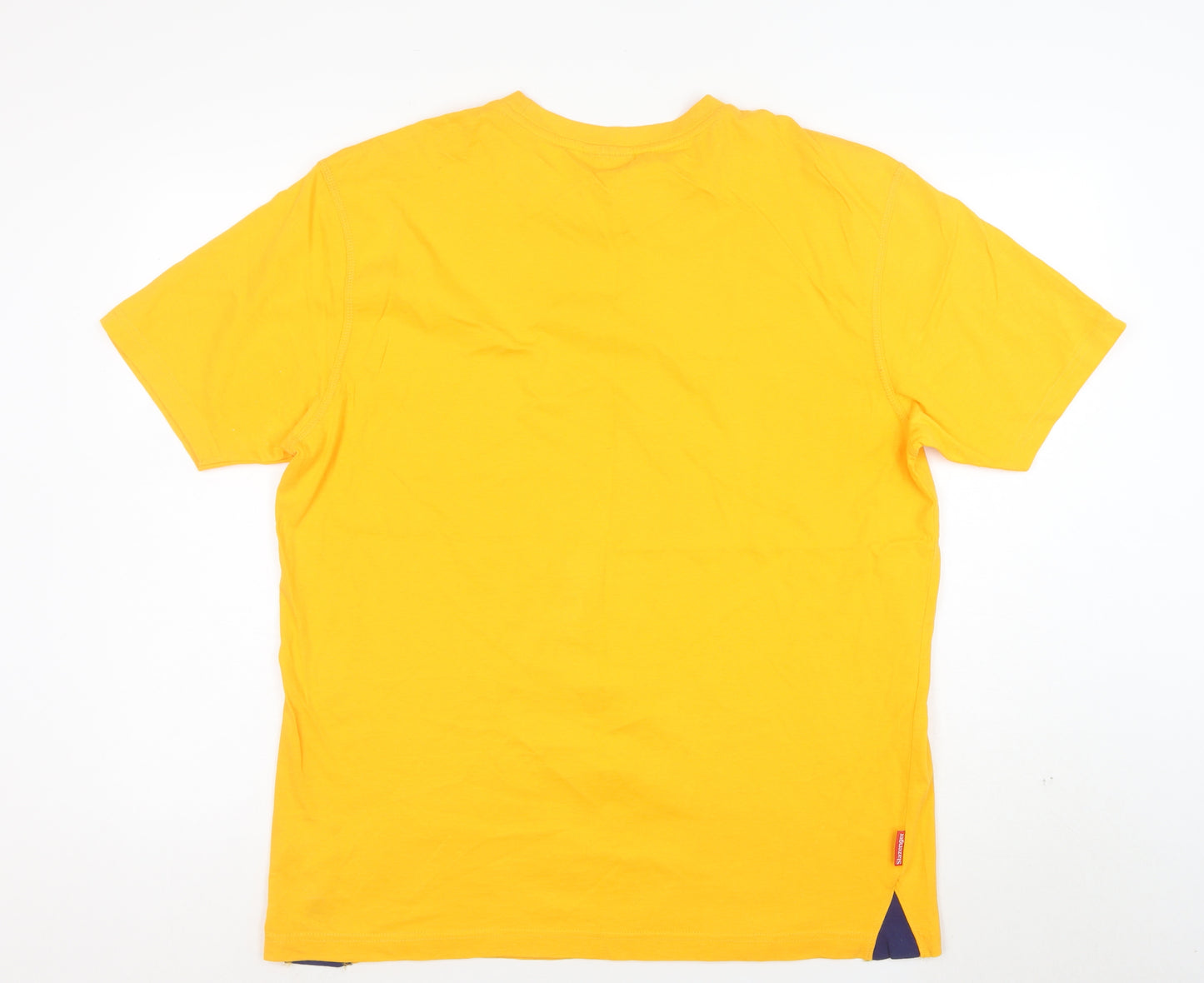 Slazenger Men's Yellow Cotton Short Sleeve Crew Neck T-Shirt L
