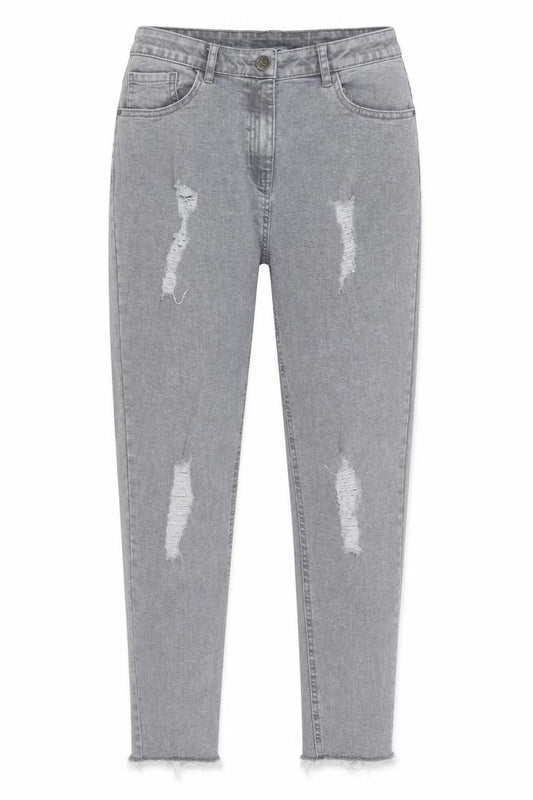 Candy Couture Girls Grey Ripped Skinny Jeans 15 Years Stretch Denim