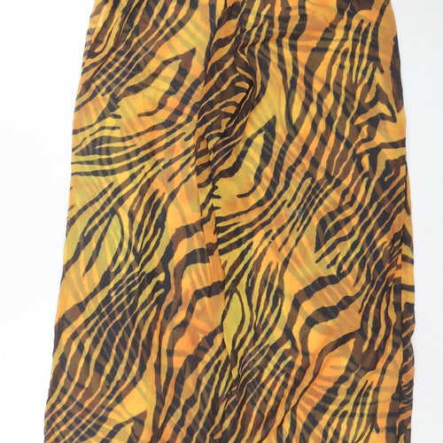 Boohoo Women’s Multicoloured Animal Print Wide-Leg Chiffon Trousers Size S