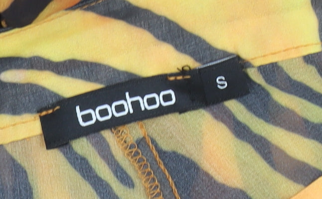 Boohoo Women’s Multicoloured Animal Print Wide-Leg Chiffon Trousers Size S