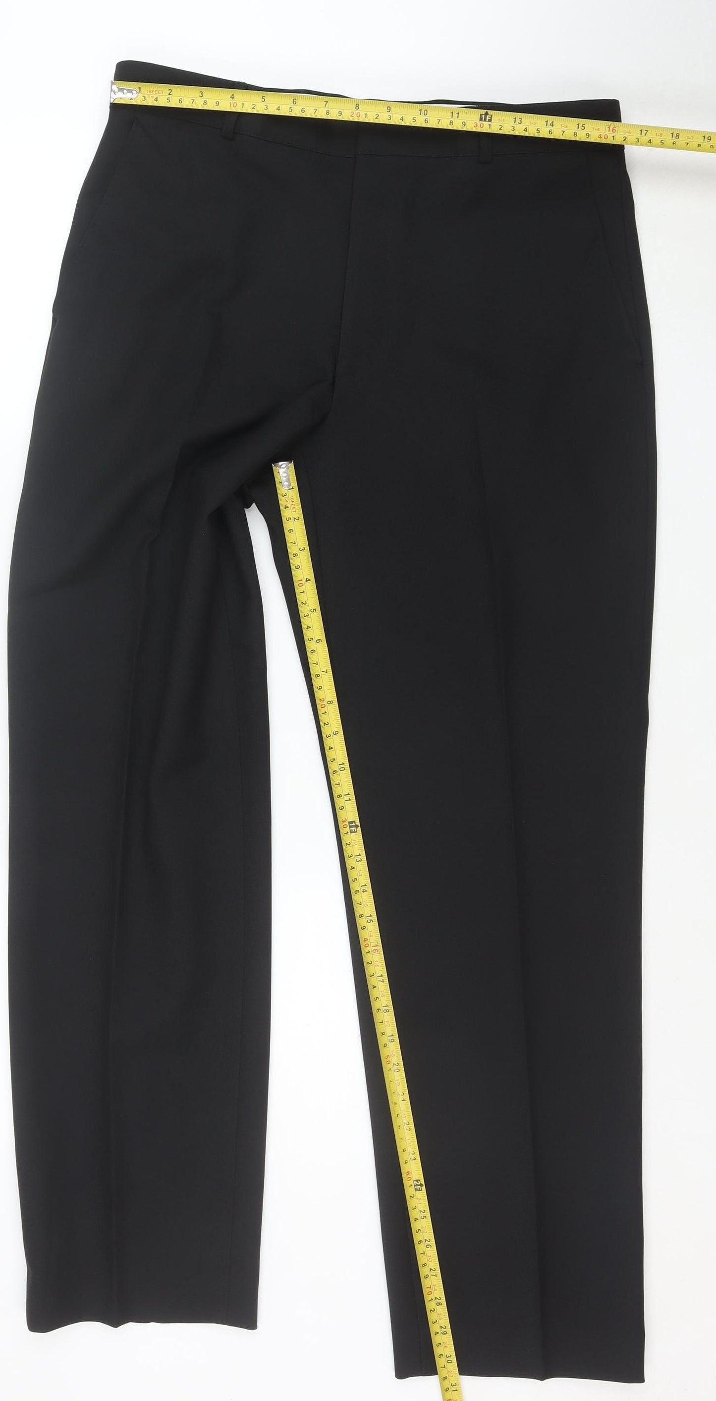 Jack Reid Black Women's 16 Dress Pants 34W 31L Polyester Trousers