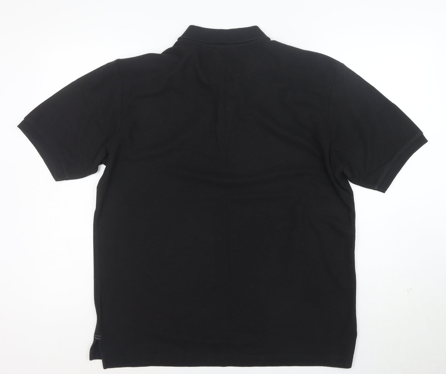 Slazenger Men's Black Cotton Polo Shirt Size L Short Sleeve