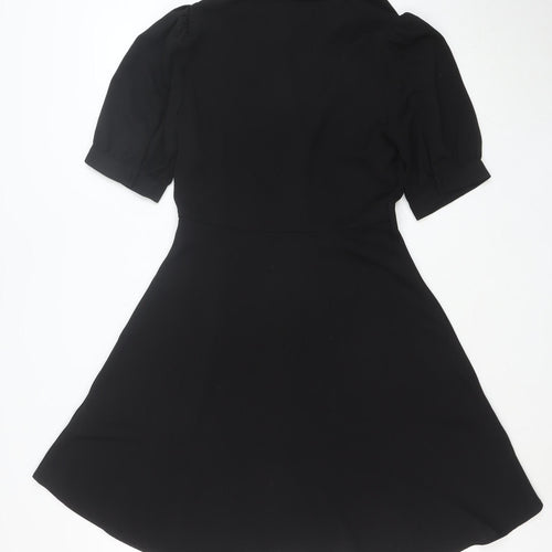 New Look Women's Black Size 8 Fit & Flare Knee Length Dress