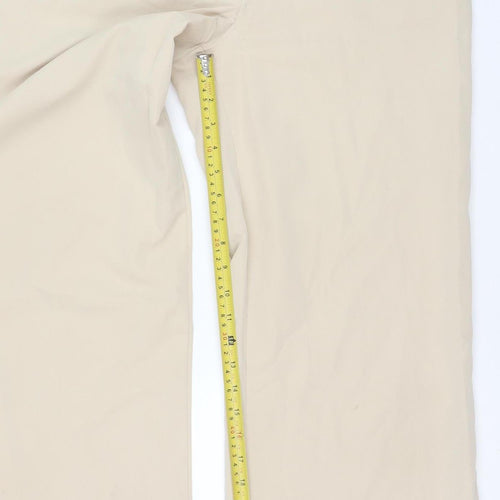 PrettyLittleThing Women’s Beige Wide-Leg Polyester Trousers Size 10