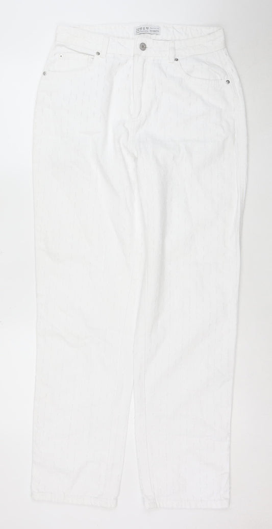 Primark Women’s White Straight Denim Jeans Size 8 Regular Fit