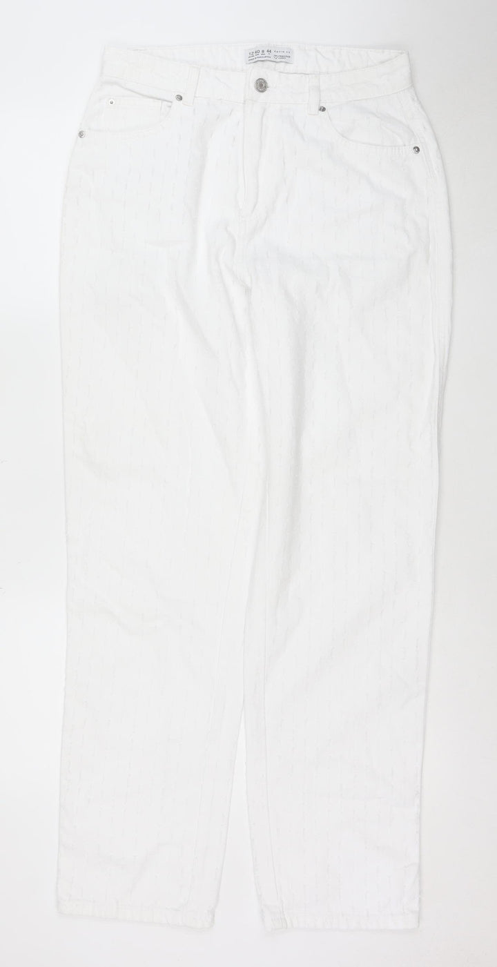 Primark Women’s White Straight Denim Jeans Size 8 Regular Fit
