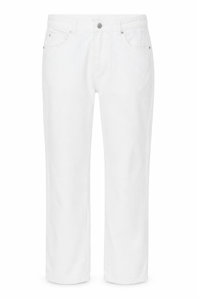 Front view of Primark Women’s White Straight Denim Jeans, size UK 8, Regular Fit