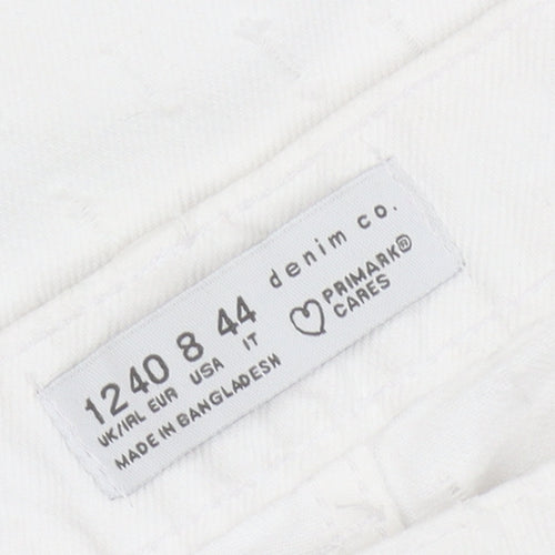 Primark Women’s White Straight Denim Jeans Size 8 Regular Fit