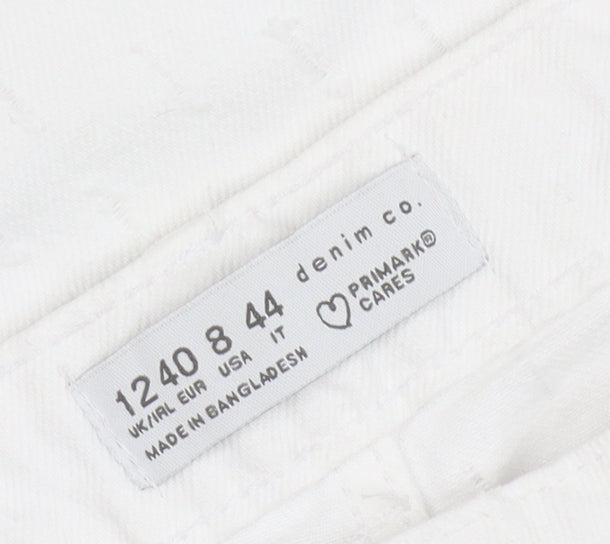 Primark Women’s White Straight Denim Jeans Size 8 Regular Fit