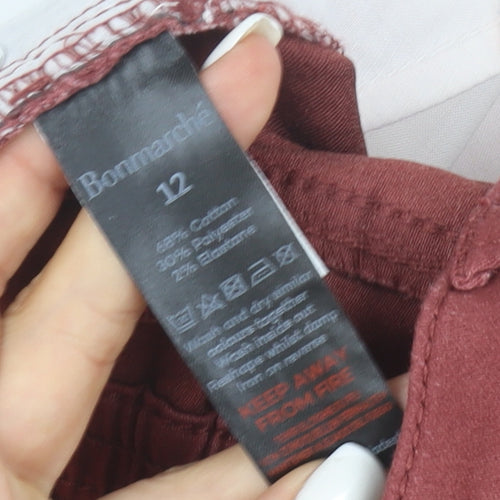 Bonmarche Women’s Brown Straight Jeans Size 12 Elastic Waist