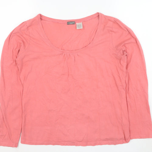 La Redoute Women’s Pink Cotton Long Sleeve Scoop Neck Top Size 12