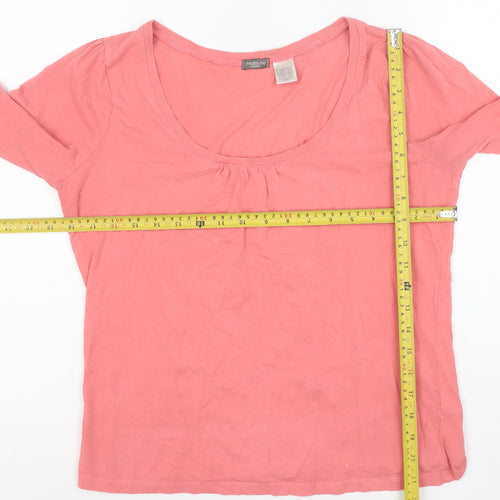 La Redoute Women’s Pink Cotton Long Sleeve Scoop Neck Top Size 12