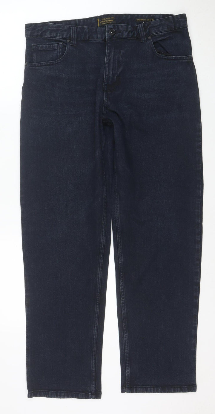 TU Men's Blue Straight Leg Jeans 34W 30L Denim Stretch