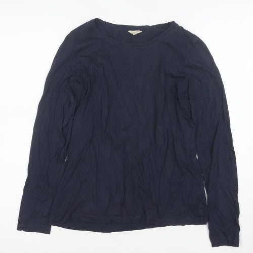 Jigsaw Women's Blue Long Sleeve Basic Jersey Top Size M