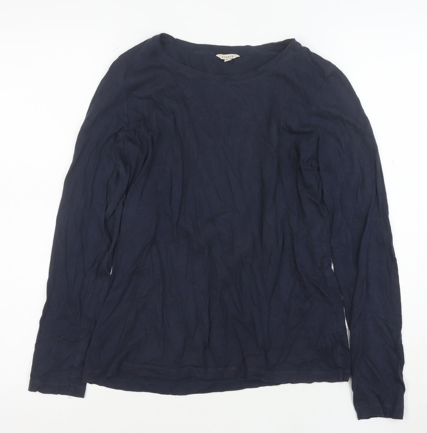 Jigsaw Women's Blue Long Sleeve Basic Jersey Top Size M