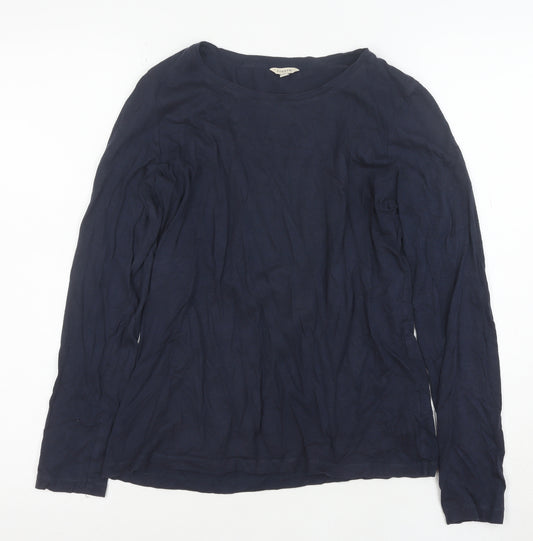 Jigsaw Women's Blue Long Sleeve Basic Jersey Top Size M