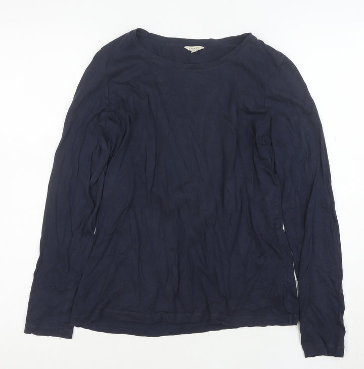 Jigsaw Women's Blue Long Sleeve Basic Jersey Top Size M