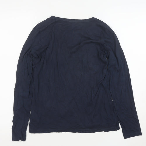 Jigsaw Women's Blue Long Sleeve Basic Jersey Top Size M