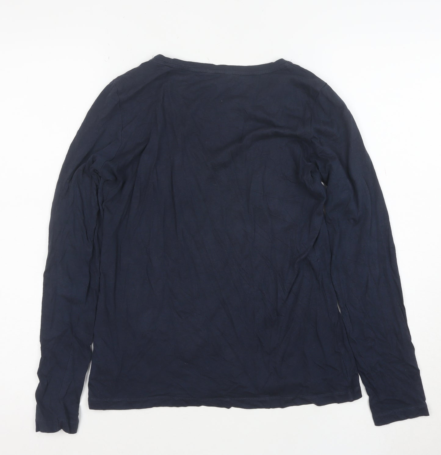 Jigsaw Women's Blue Long Sleeve Basic Jersey Top Size M