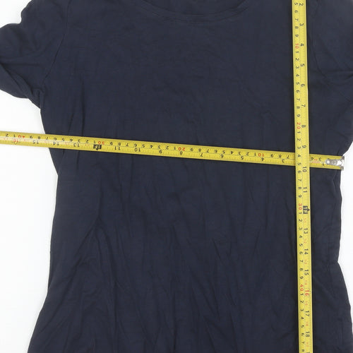 Jigsaw Women's Blue Long Sleeve Basic Jersey Top Size M
