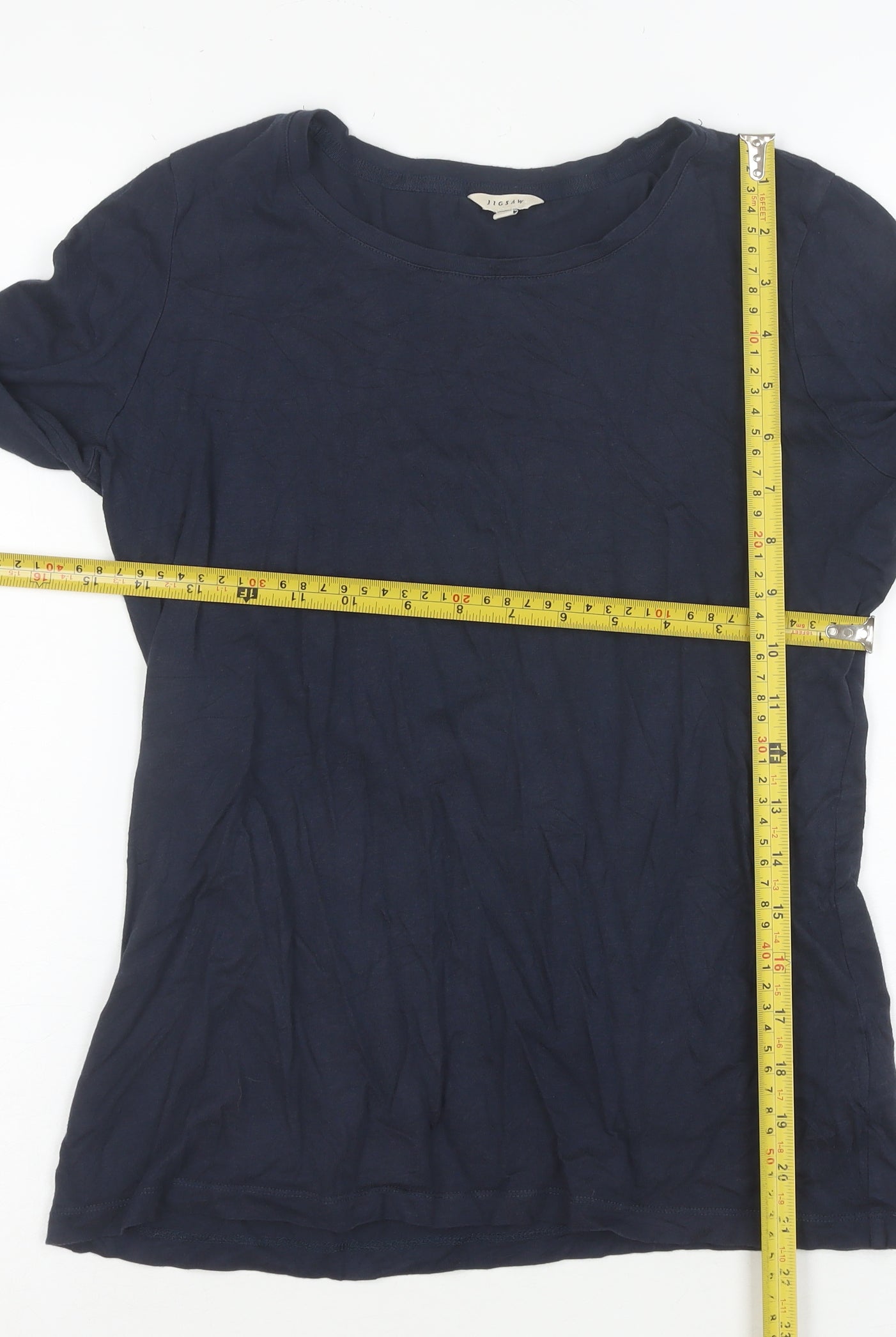 Jigsaw Women's Blue Long Sleeve Basic Jersey Top Size M
