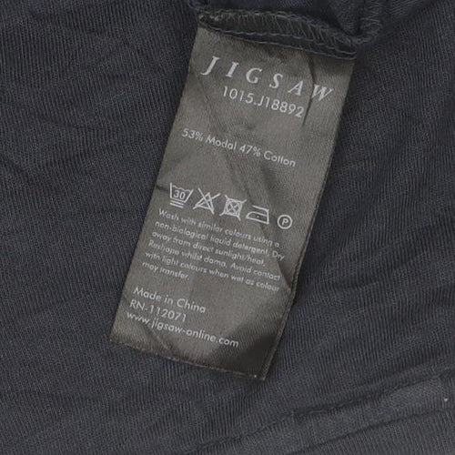 Jigsaw Women's Blue Long Sleeve Basic Jersey Top Size M