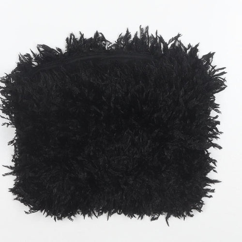New Look Women's Black Faux Fur Strapless Tank Top Size 8