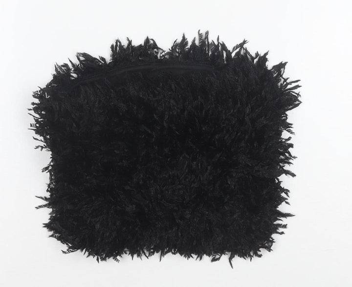 New Look Women's Black Faux Fur Strapless Tank Top Size 8