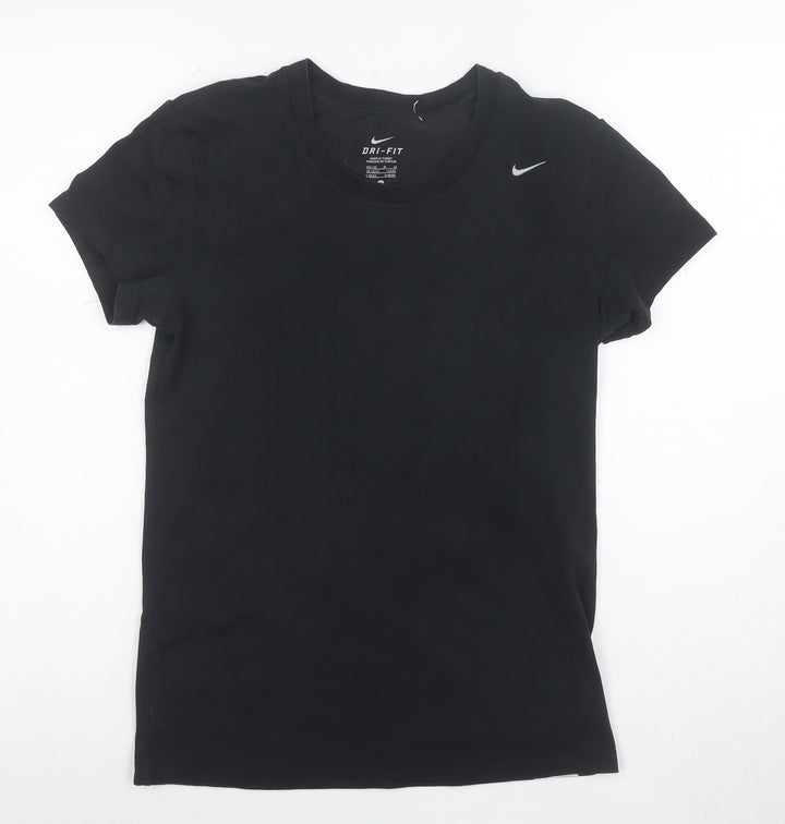 Nike Women's Black Dri-Fit T-Shirt Size M Crew Neck Sports Top