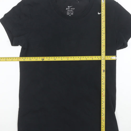 Nike Women's Black Dri-Fit T-Shirt Size M Crew Neck Sports Top