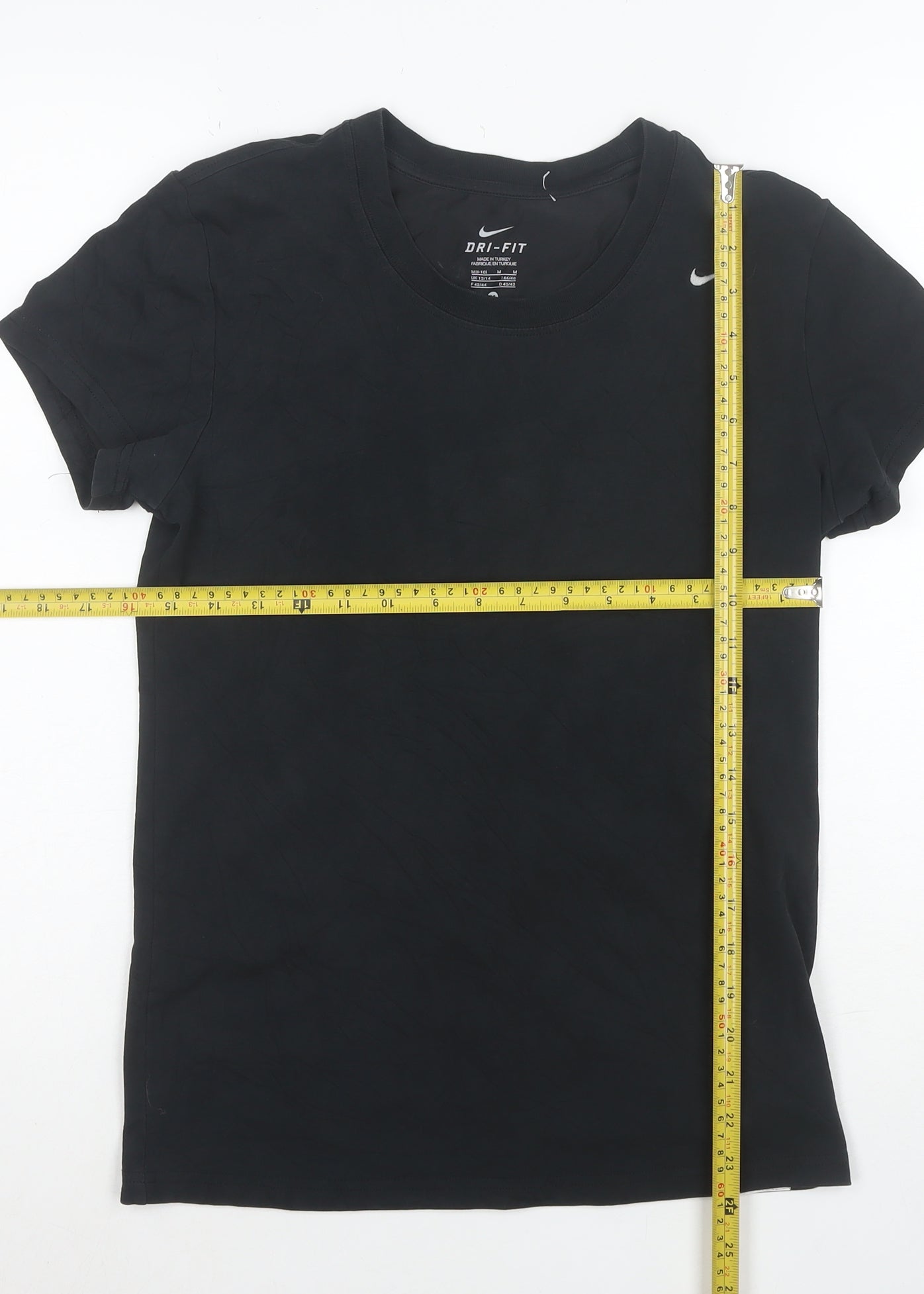 Nike Women's Black Dri-Fit T-Shirt Size M Crew Neck Sports Top
