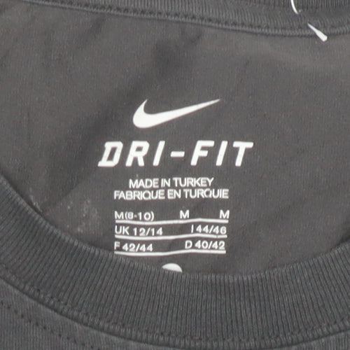 Nike Women's Black Dri-Fit T-Shirt Size M Crew Neck Sports Top