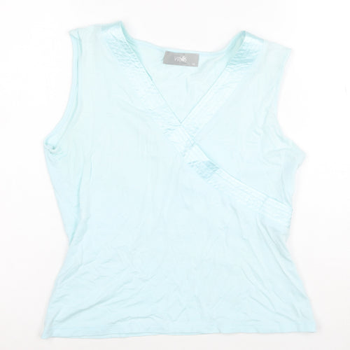 Wallis Women’s Blue Wrap Sleeveless V-Neck Tank Top Size 14