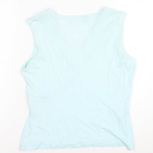 Wallis Women’s Blue Wrap Sleeveless V-Neck Tank Top Size 14