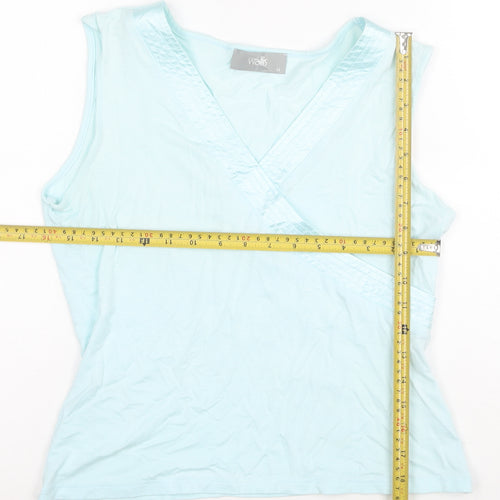 Wallis Women’s Blue Wrap Sleeveless V-Neck Tank Top Size 14