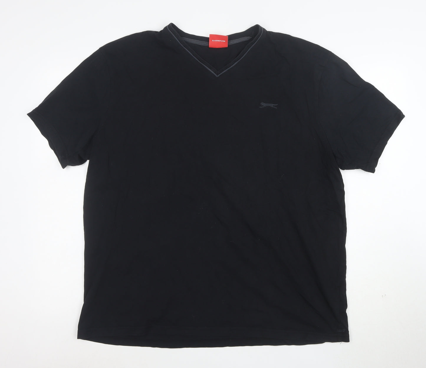 Slazenger Men's Black 2XL V-Neck Cotton T-Shirt