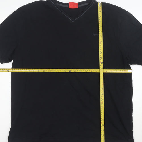 Slazenger Men's Black 2XL V-Neck Cotton T-Shirt