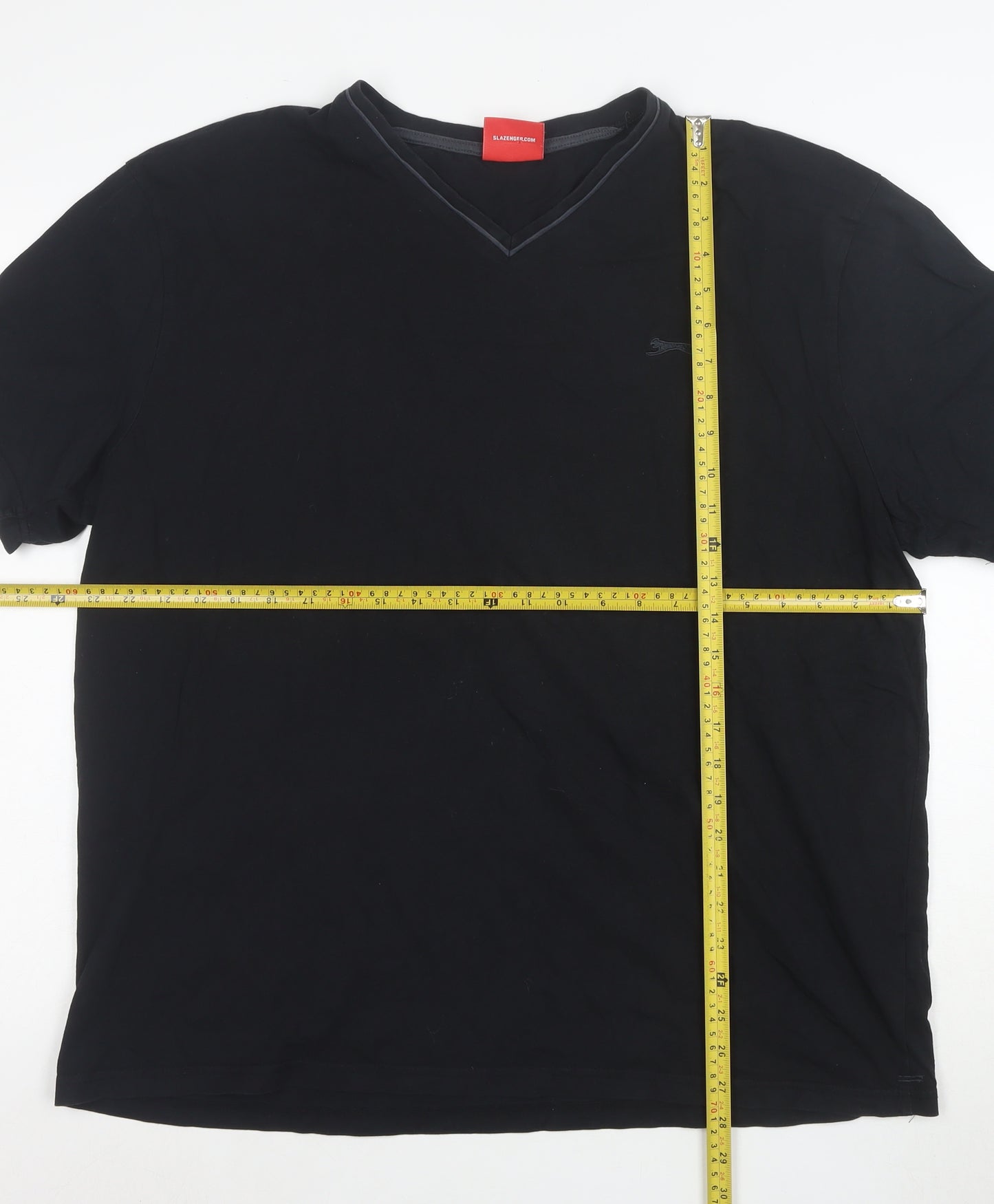 Slazenger Men's Black 2XL V-Neck Cotton T-Shirt