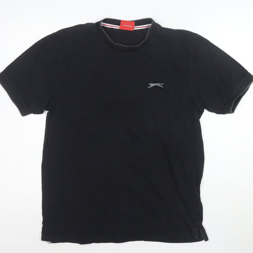 Slazenger Men's Black Short Sleeve Crew Neck Cotton T-Shirt Size M