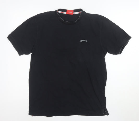 Slazenger Men's Black Short Sleeve Crew Neck Cotton T-Shirt Size M