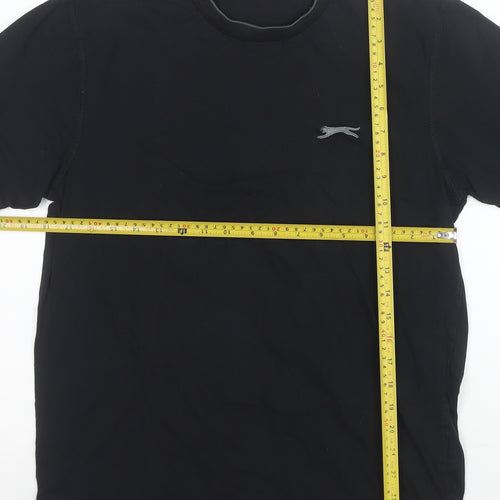 Slazenger Men's Black Short Sleeve Crew Neck Cotton T-Shirt Size M