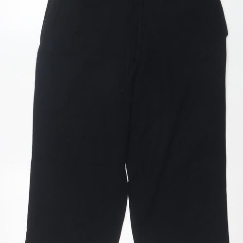 Karen Scott Women Black Capri Activewear Trousers M Cotton Stretch