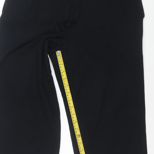 Karen Scott Women Black Capri Activewear Trousers M Cotton Stretch