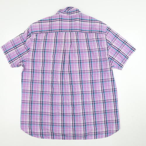 Wolsey Men's Multicoloured Check Short Sleeve Button-Up Shirt L