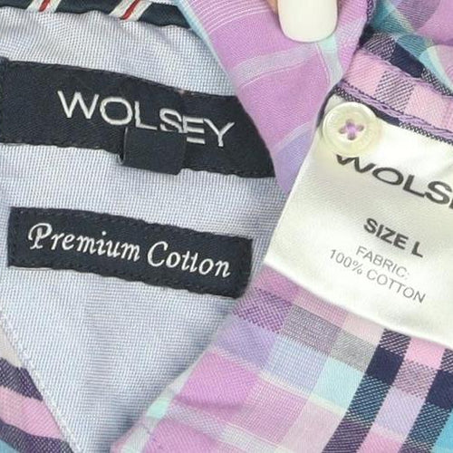 Wolsey Men's Multicoloured Check Short Sleeve Button-Up Shirt L