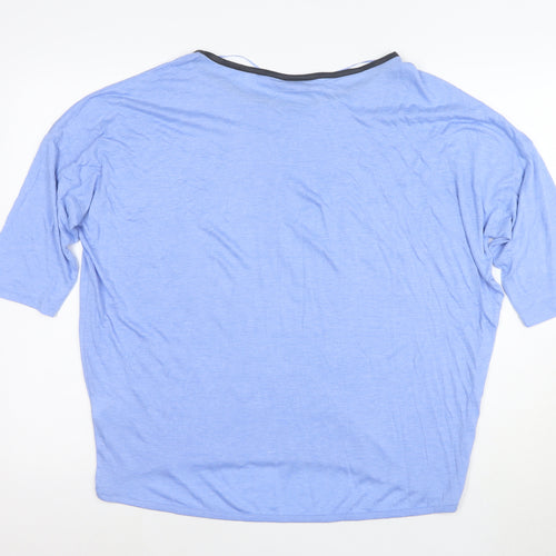 Atmosphere Women Blue XL Relaxed Fit Short Sleeve Jersey T-Shirt