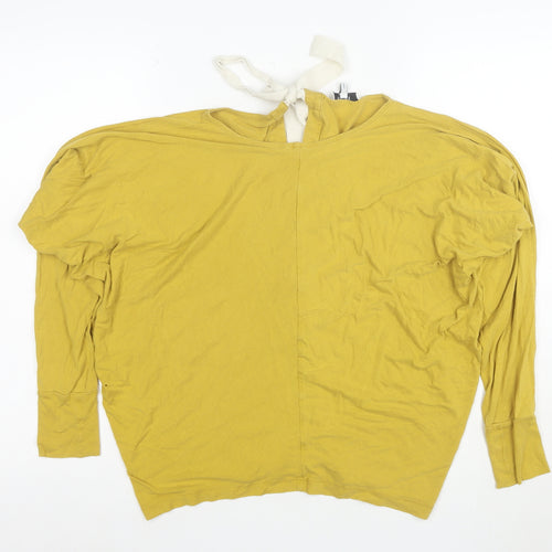 Reiss Women's Yellow Cotton Elastane Tunic Blouse Size S